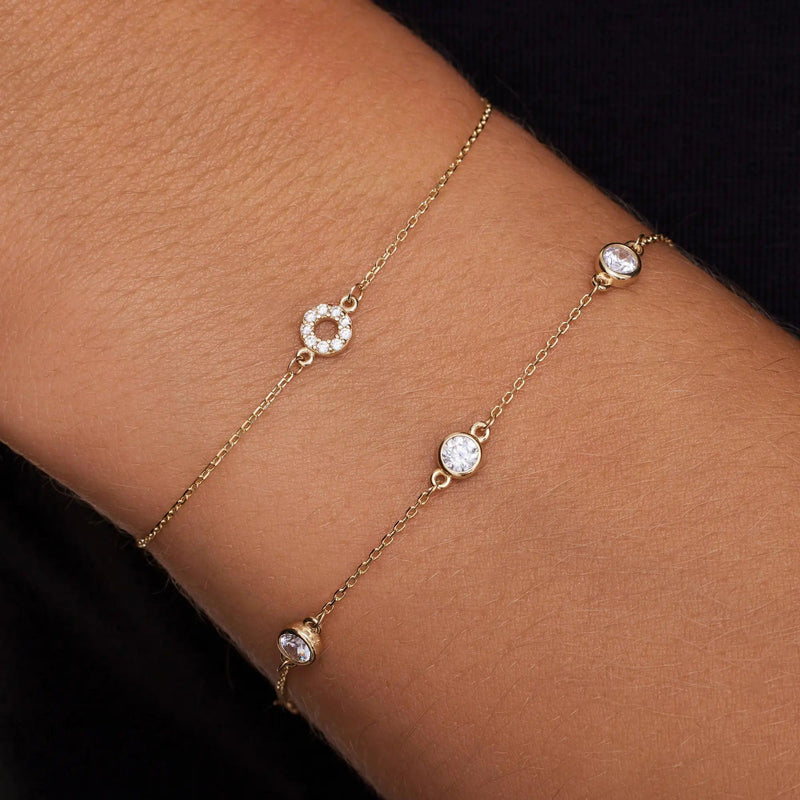 Pavé Cubic Zirconia Halo Bracelet