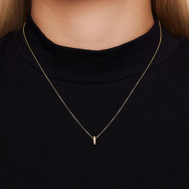 14 Karat Gold Cubic Zirconia Infinity Ring Necklace - 3