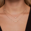 14 Karat Gold Satellite Bezel Set Cubic Zirconia Necklace - 2