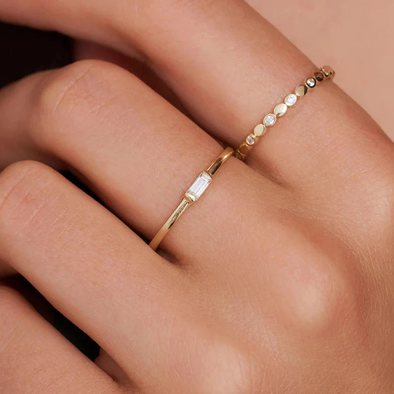 Eternity Baguette Zirkonia Ringen Set