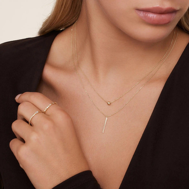 Verticale Staaf Pendant Ketting