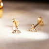 14 Karat Gold Cubic Zirconia Lotus Studs - 5