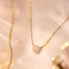 14 Karat Gold Round Zirconia Baby Curb Necklaces Set - 2