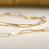 585er Gold Paperclip Gliederarmband - 9