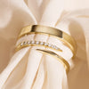 14 Karaat Goud Brede Claw Zirkonia Ringen Set - 4