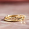 14 Karat Gold Figaro Stacker Rings Set - 2