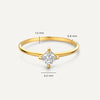 14 Karat Gold Square Cut Cubic Zirconia Ring - 6