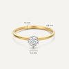 585er Gold Prong Kugel Zirkonia Ringe Set - 8