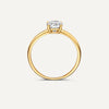 585er Gold Four Prong Round Cut Zirkonia Ring - 7