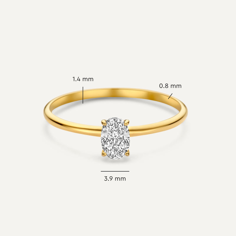 Oval Cut Cubic Zirconia Ring