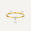 14 Karaat Goud Trillion Cut Zirkonia Ring - 6