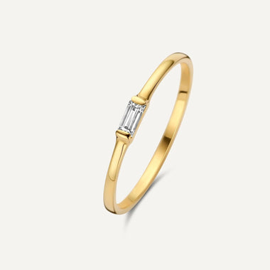 585er Gold Baguette Cut Zirkonia Ring - 1