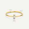 14 Karaat Goud Vertical Baguette Cut Zirkonia Ring - 6