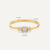 14 Karat Gold Cubic Zirconia Trilogy Ring - 5