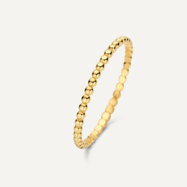 14 Karat Gold Beaded Stacker Ring - 1