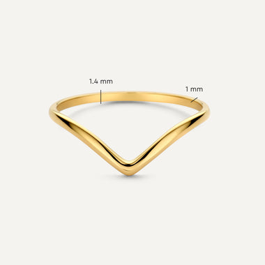 585er Gold Wishbone Ring - 6
