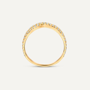 14 Karat Gold Cubic Zirconia Crossover Double Eternity Ring - 6