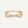 14 Karat Gold Cubic Zirconia Crossover Double Eternity Ring - 5