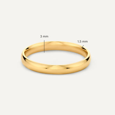 585er Gold 3mm Curve Band Ring - 5