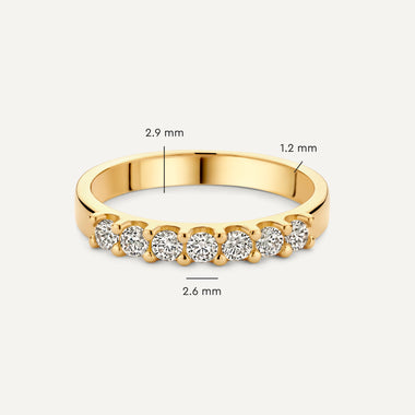 585er Gold Breite Zirkonia Halb Eternity Ring - 6