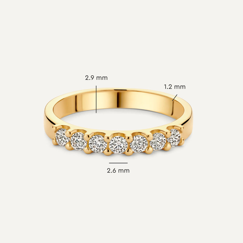 Breite Zirkonia Halb Eternity Ring