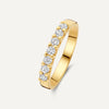 14 Karat Gold Breite Zirkonia Halb Eternity Ring - 1