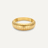 14 Karat Gold Ridged Dome Ring - 5