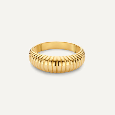 14 Karat Gold Ridged Dome Ring - 5