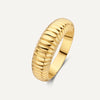 14 Karat Gold Ridged Dome Ring - 1