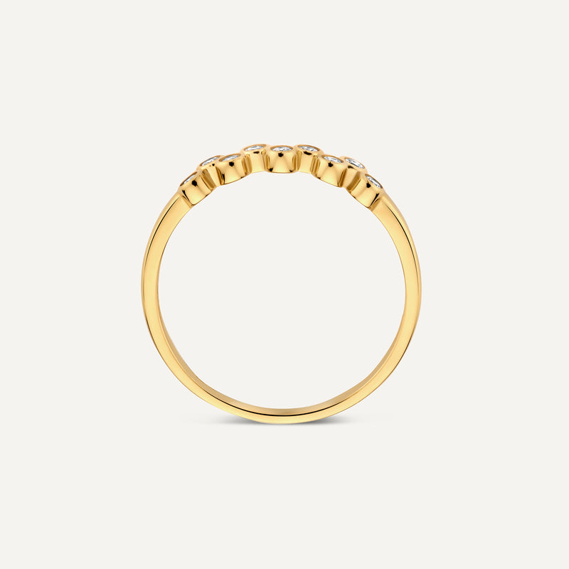 Bezel Set Zirkonia Zigzag Ring