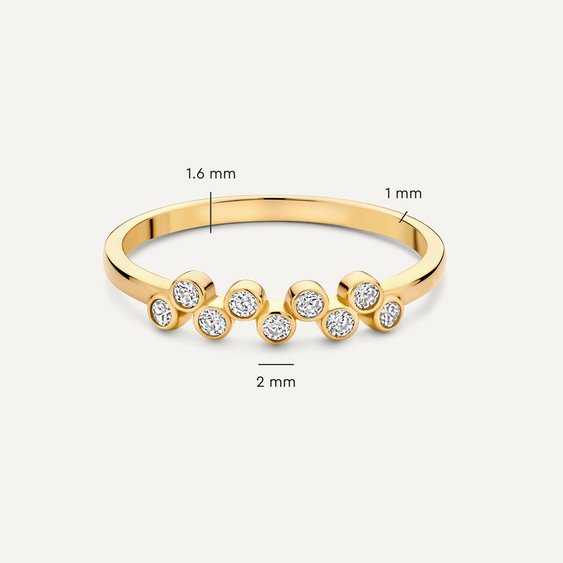 Bezel Set Cubic Zirconia Zigzag Ring