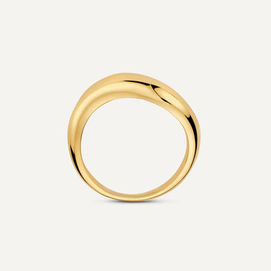 14 Karat Gold Wave Dome Ring - 6