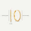 14 Karaat Goud Pavé Zirkonia Medium Hoops (18mm) - 7