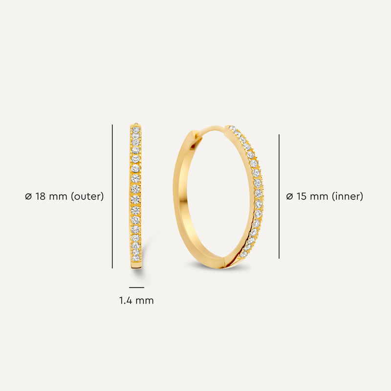 Pavé Zirkonia Medium Hoops (18mm)