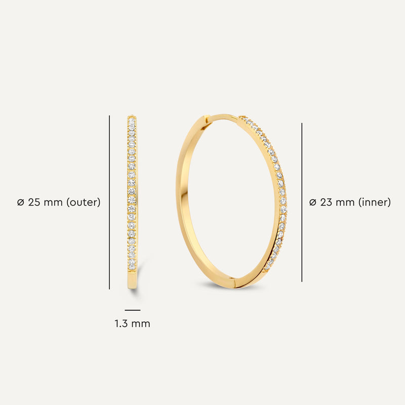 Pavé Zirkonia Grote Hoops (25mm)