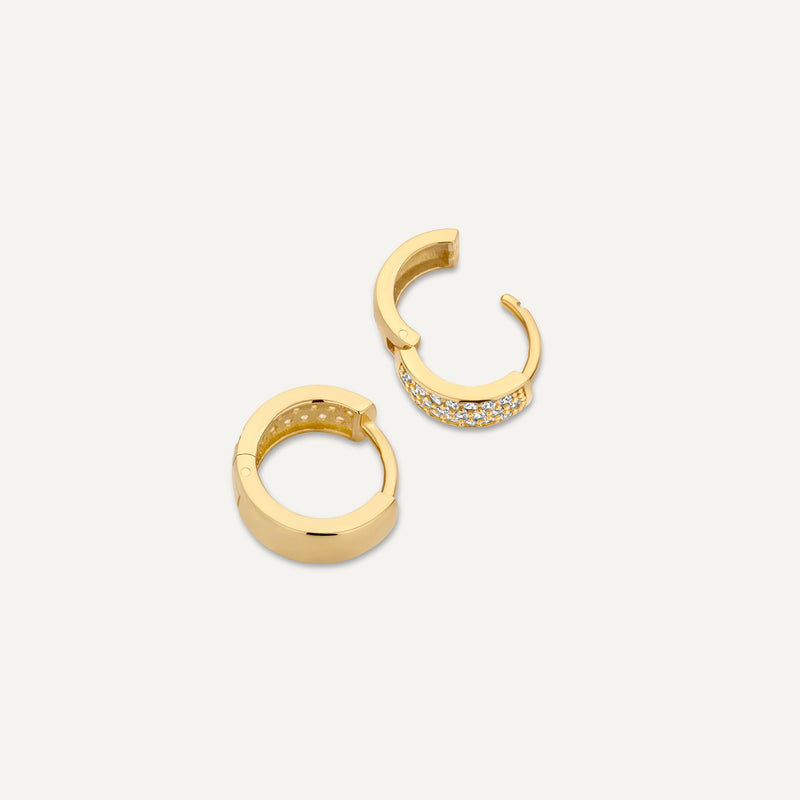 Pavé Zirkonia Hoops Sphere Ohrringe Set