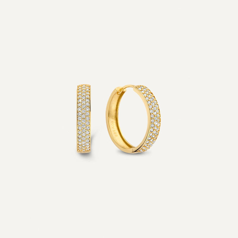 Pavé Zirkonia Brede Medium Hoops (18mm)