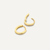 585er Gold Pavé Zirkonia Oval Hoops Ohrringe Set - 12