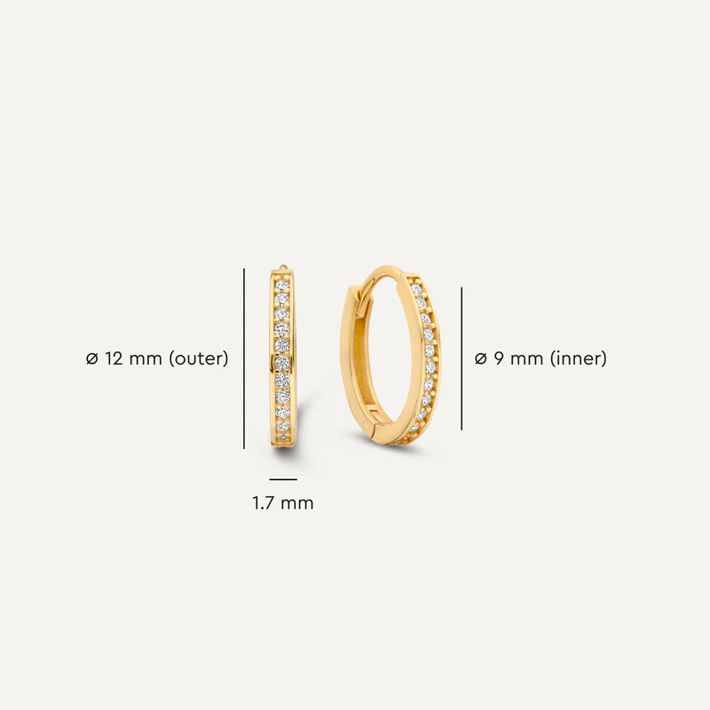 Pavé Zirkonia Oval Hoops Ohrringe Set