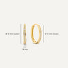 585er Gold Pavé Zirkonia Oval Hoops Ohrringe Set - 4