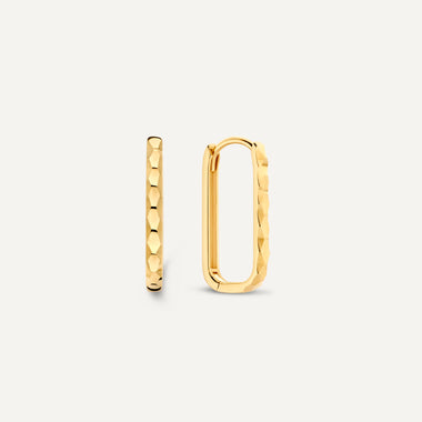 14 Karat Gold Hammered Medium U Hoops (18mm) - 1