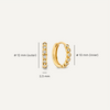 585er Gold Bezel Set Zirkonia Huggie Hoops (12mm) - 6