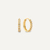 14 Karat Gold Bezel Set Cubic Zirconia Small Hoops (15mm) - 1