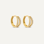 Sparkling Pavé Zirkonia Doppel Huggie Hoops (12mm)