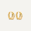 14 Karat Gold Hammered Double Huggie Hoops (12mm) - 1