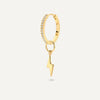 14 Karat Gold Lightning Bolt Hoop Charm - 5