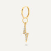 14 Karat Gold Pavé Cubic Zirconia Lightning Bolt Hoop Charm - 5