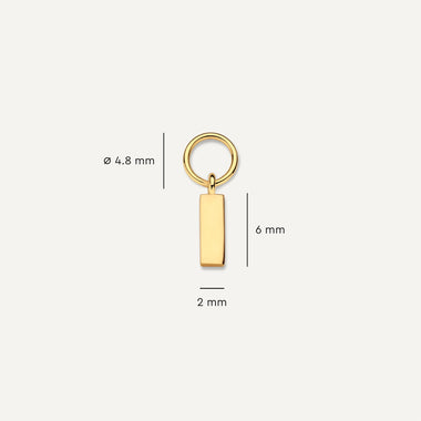 585er Gold Breiter Stab Ohrring-Einhänger - 6