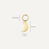 14 Karat Gold Moon Hoop Charm - 8