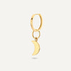 14 Karat Gold Moon Hoop Charm - 5